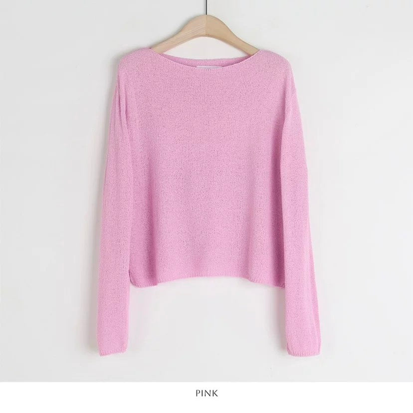 寬鬆麻質薄針織