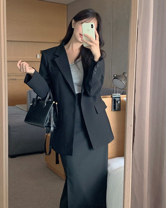 長款西裝連腰帶西裝（L碼ok）