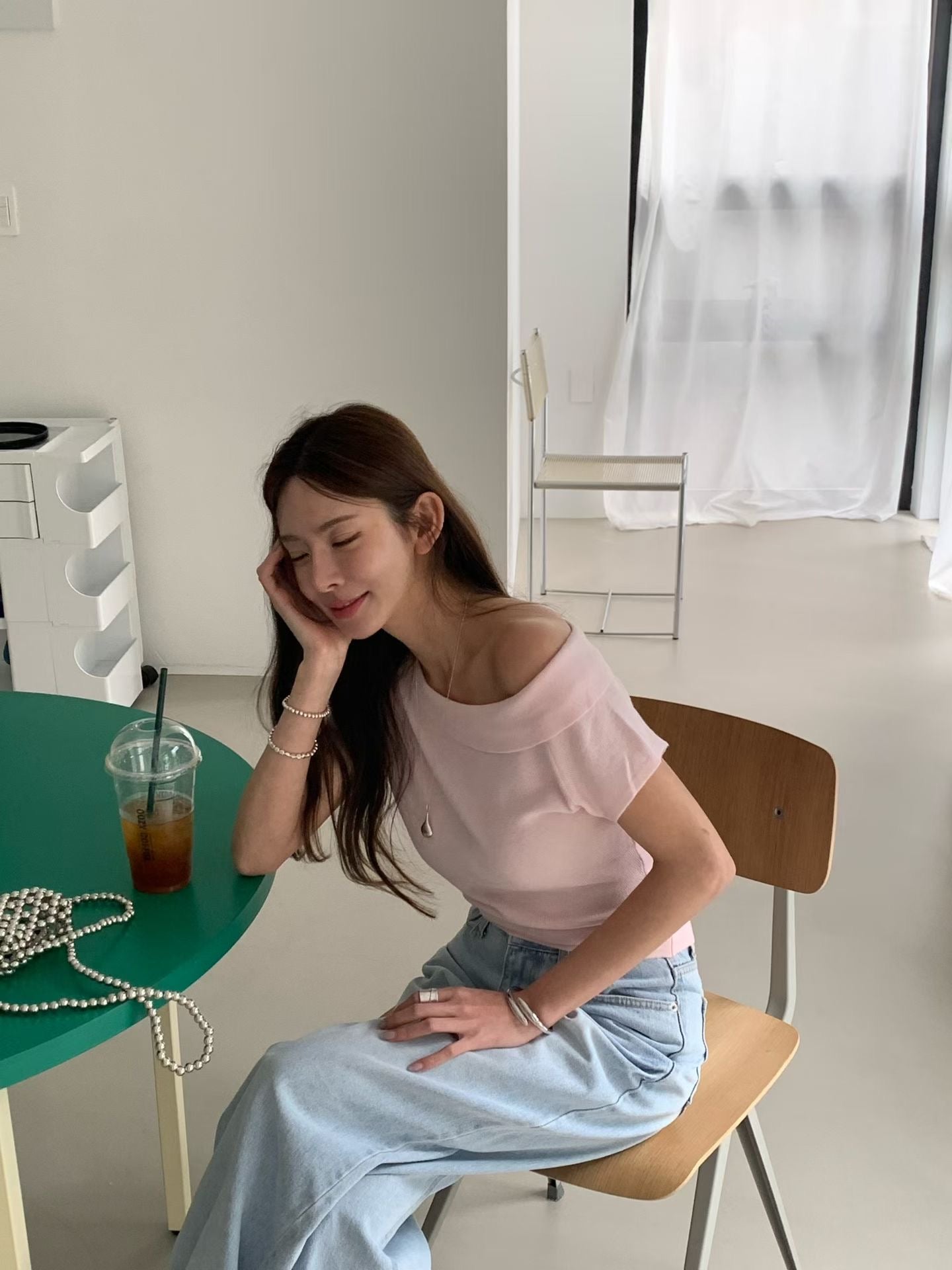 氣質露肩滑身針織