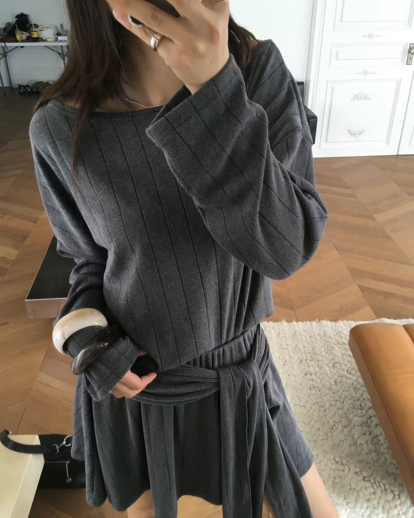 綁腰上衣短褲套裝