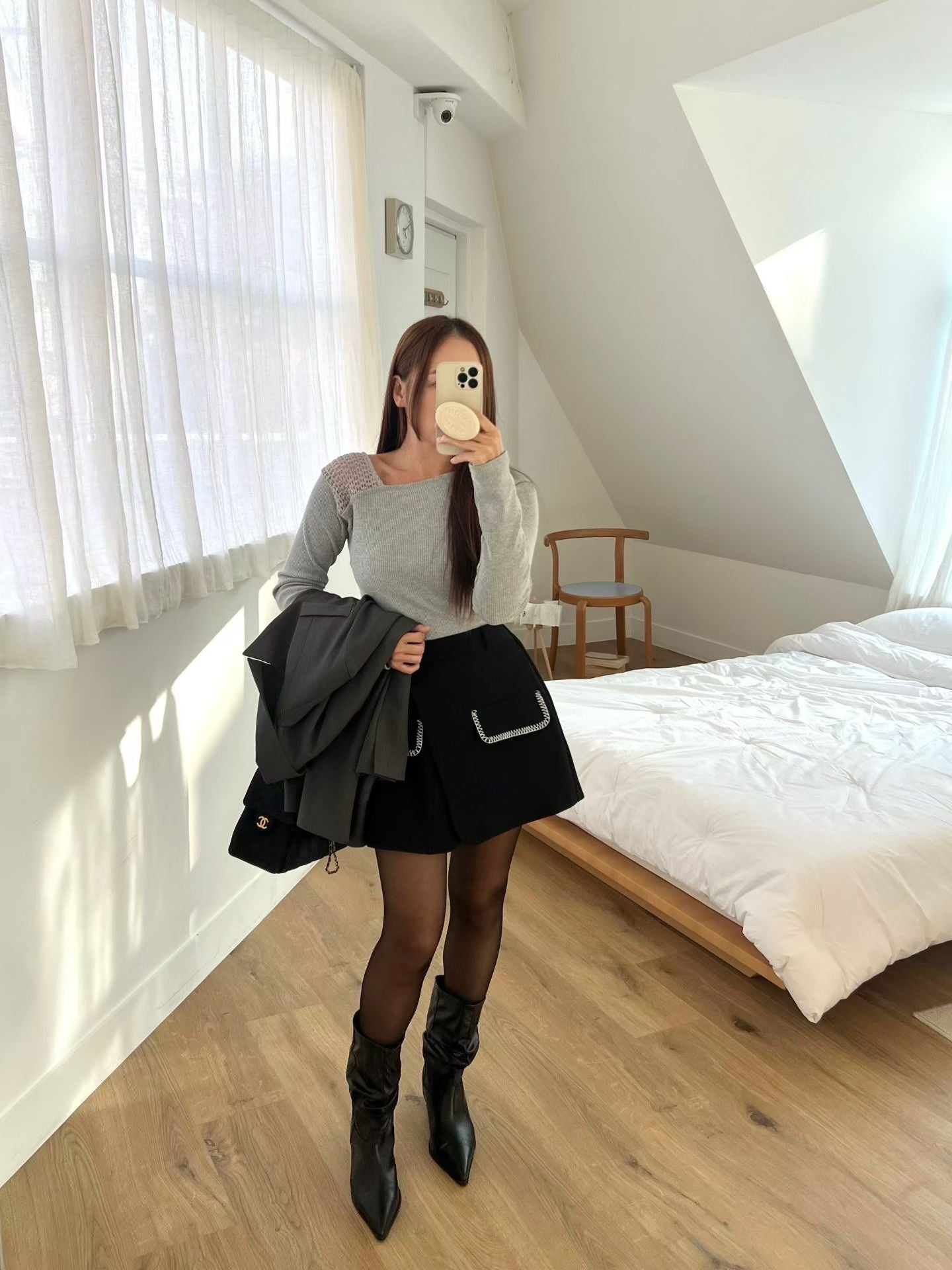 設計感西裝A字裙