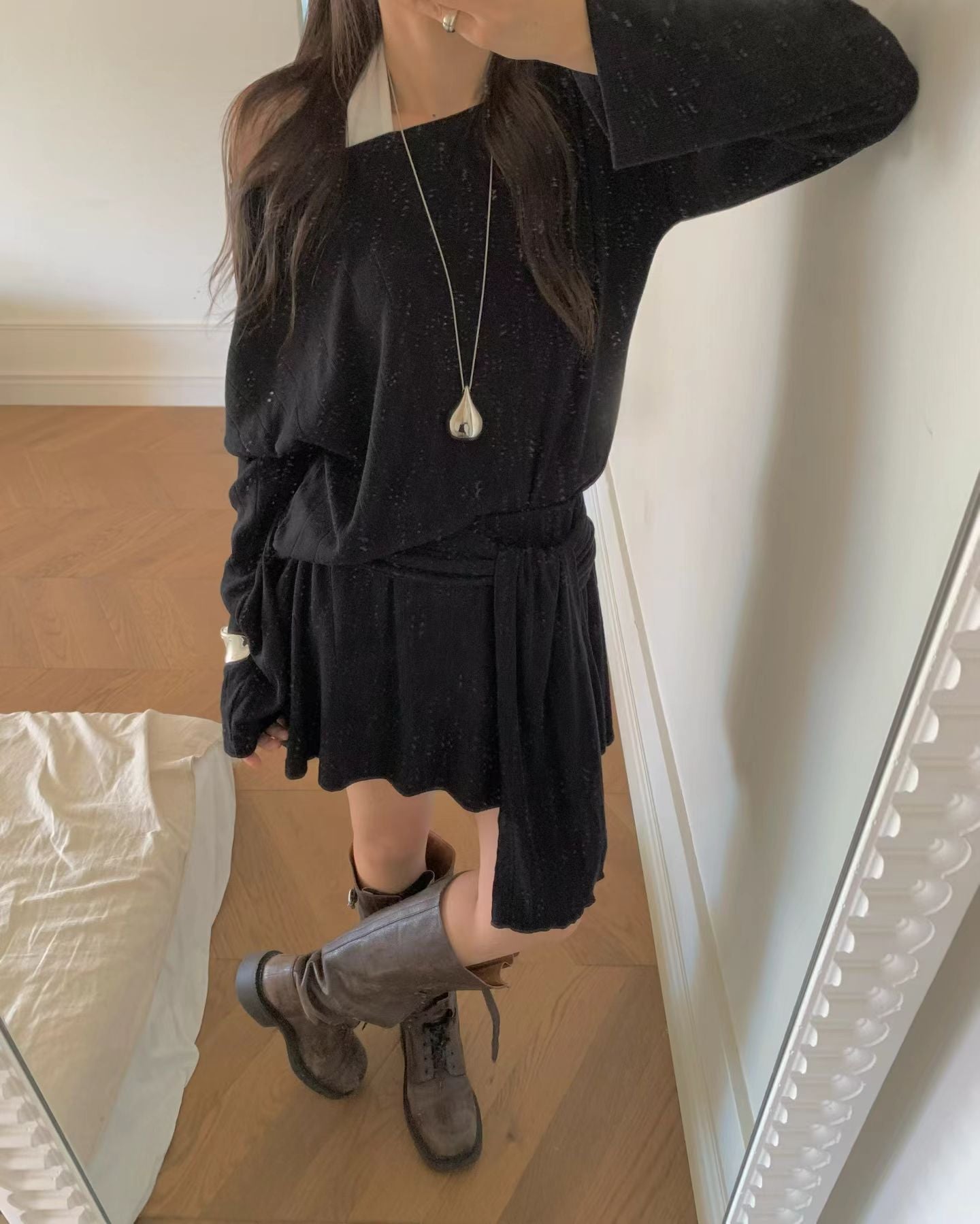 綁腰上衣短褲套裝