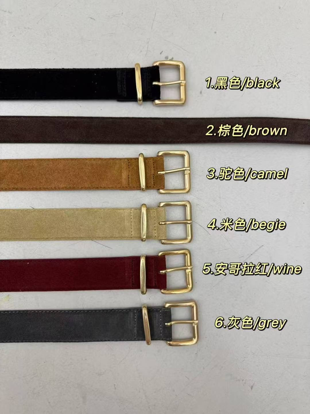 3.5cm意大利牛皮腰帶（長90cm）