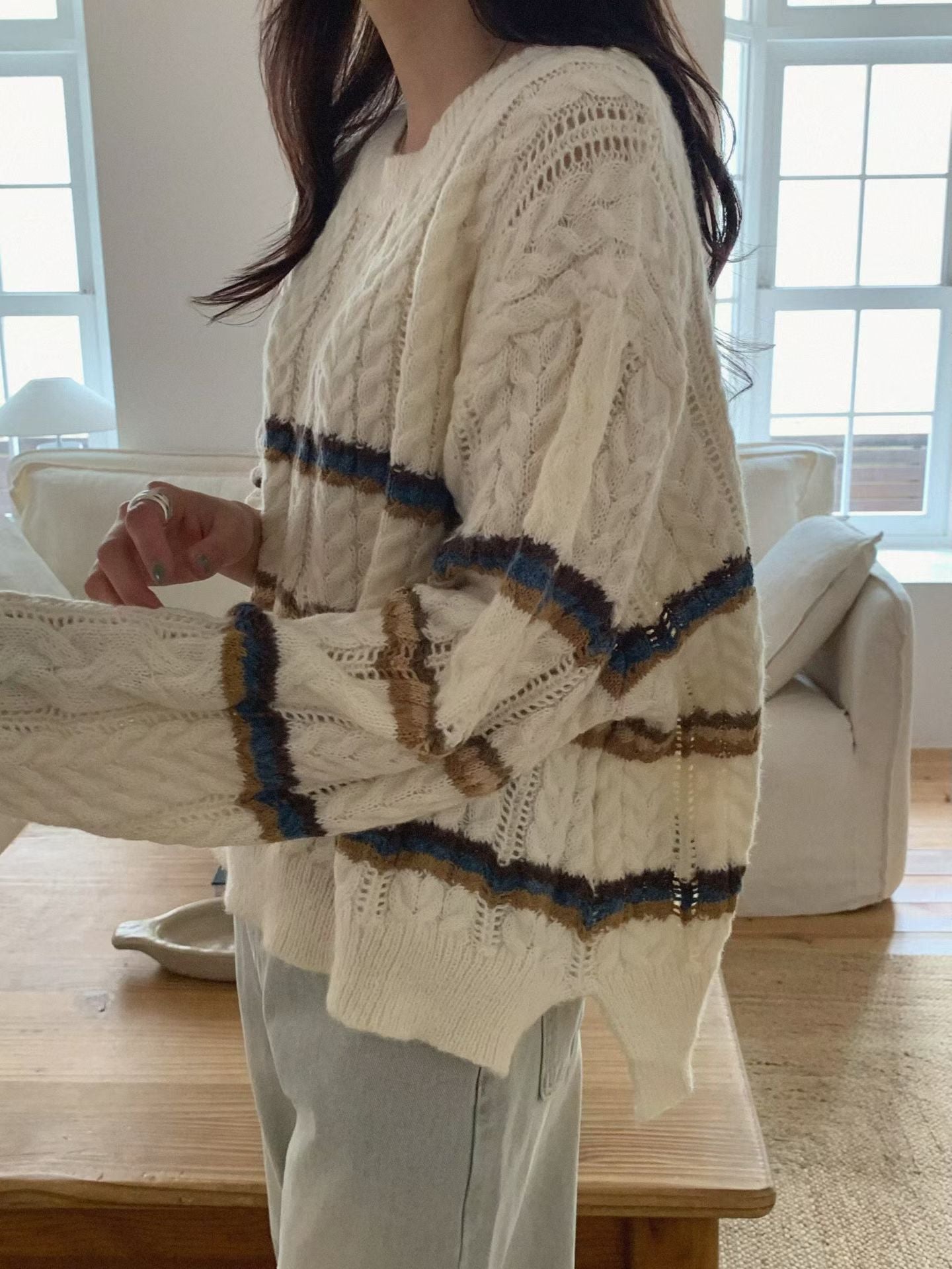 麻花寬鬆毛衣（混羊毛唔吉肉/預訂優惠至11.20）